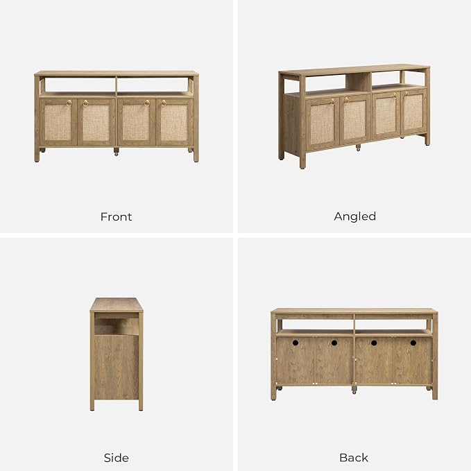 SICOTAS Rattan TV Stand for Television up to 65 Inch - Image 9