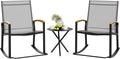 Shintenchi 3 Piece Outdoor Rocking Bistro Set, Textilene Fabric Small Patio by Shintenchi%7CFurnitureMadeforRealLife