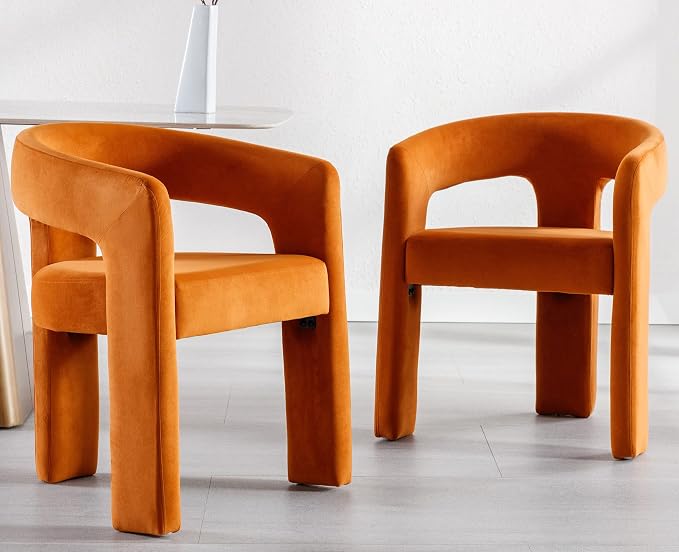 VESCASA Velvet Barrel Dining Chair - Image 5