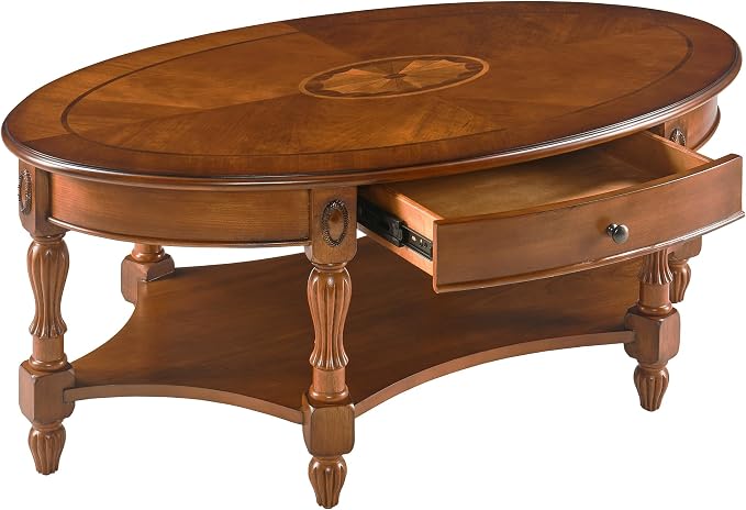Solid Wood Oval Coffee Table - Image 5