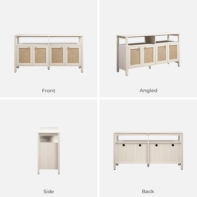 SICOTAS Rattan TV Stand for Television up to 120" - Image 9