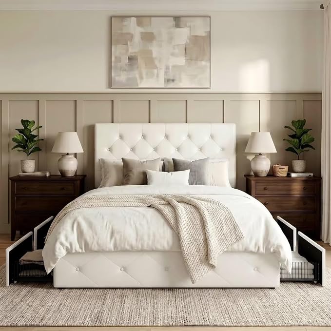 Allewie Upholstered Queen Size Platform Bed Frame - Image 3