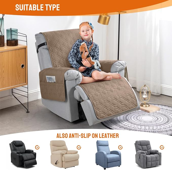 VANSOFY 100% Waterproof Recliner Chair Covers, Recliner Cover Non-Slip Dog - Image 5
