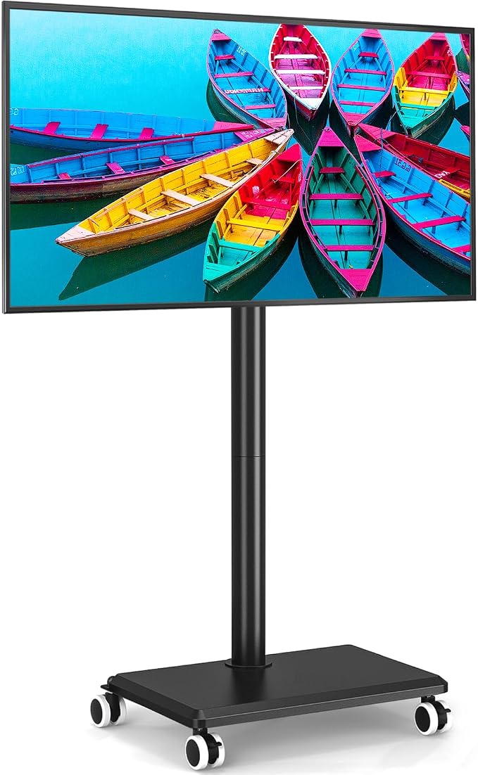 Rfiver Rolling TV Stand for 32 to 55 60 Inch TVs up to 88lbs, Height Adjustable by Rfiver