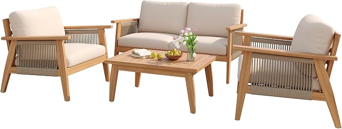 Christopher Knight Home Lorna 4-Seater Patio Furniture Set - Image 4