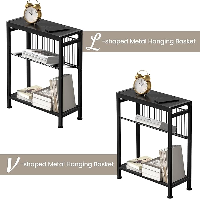 End Table for Small Space, 3-Tier Narrow Side Table - Image 4