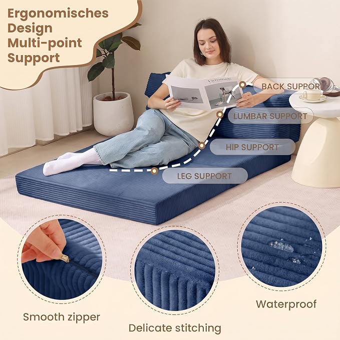 JUIKURY Folding Sofa Bed, Convertible Sleeper Chair - Image 3