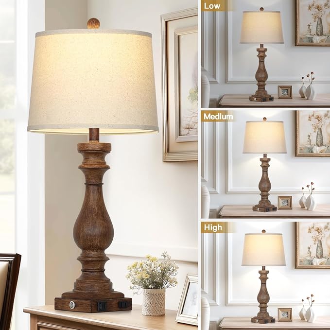 Cinkeda 29" Tall Farmhouse Table Lamp - Image 4