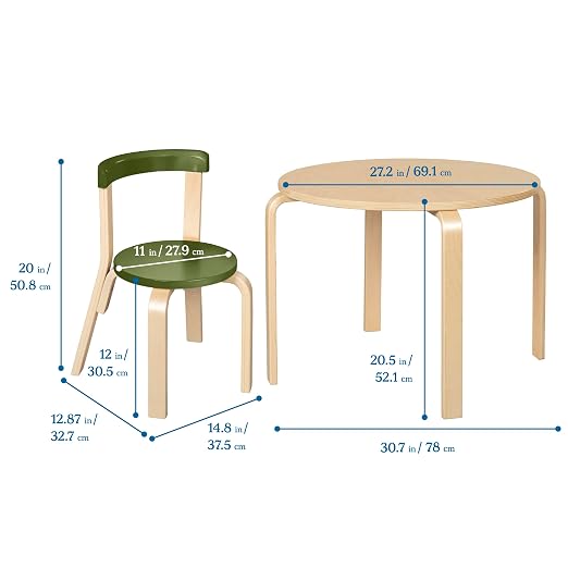 ECR4Kids Bentwood Table and Curved Back Chair Set, Kids Furniture - Image 2