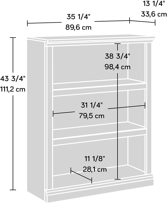 Sauder Miscellaneous Storage 3-Shelf Bookcase/ Book shelf, Mystic Oak finish - Image 3