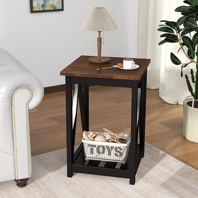 ChooChoo Farmhouse End Table, Rustic Vintage End Side Table - Image 5