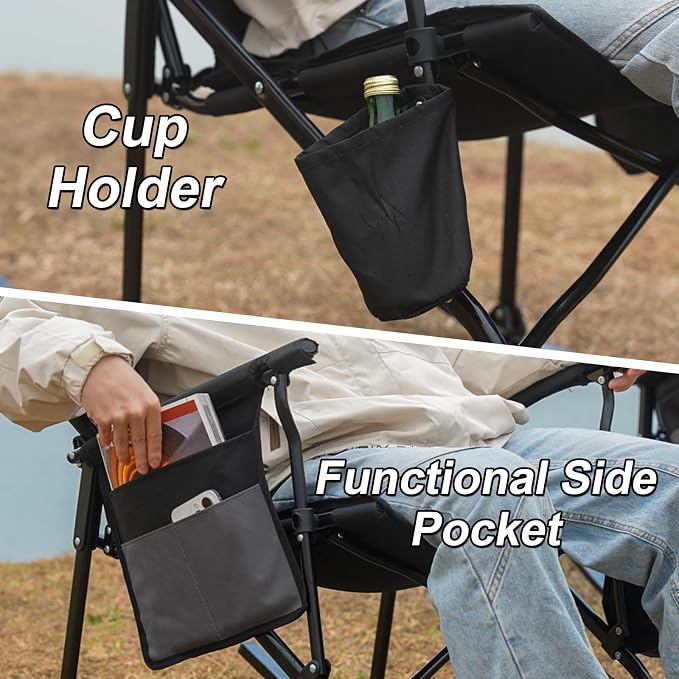 Romswi 2 Pack High Back Portable Rocking Chair - Image 6