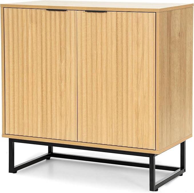 EYYTHUNG Fluted Storage Cabinet Sideboard Buffet Cabinet, Modern Accent Cabinets - Image 9