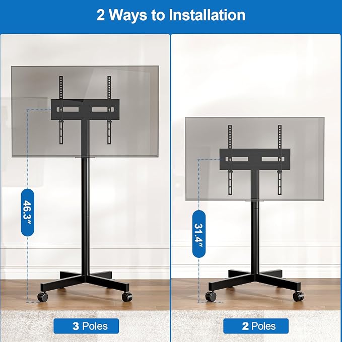 Mobile TV Cart Rolling TV Stand - Image 3