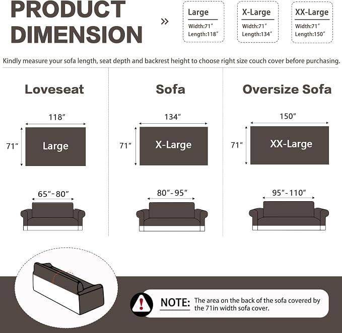 DREAMINGO Chenille Sofa Cover Washable Pet Couch Protector Cover Textured Couch - Image 2