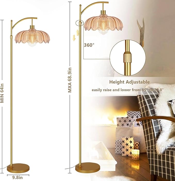 Vintage Floor Lamps for Living Room Glass Floor Lamp - Image 5