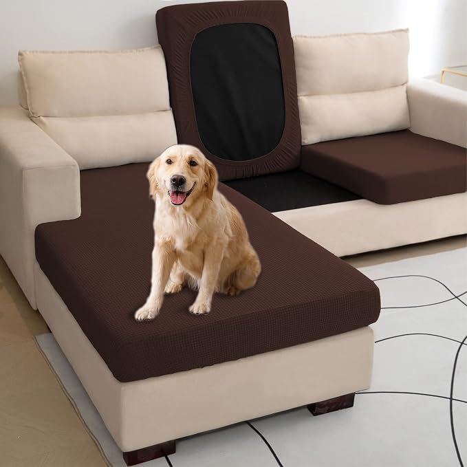 Water Repellent L Shaped Couch Covers, Sofa Seat Cushion Slipcovers, Stretch - Image 5