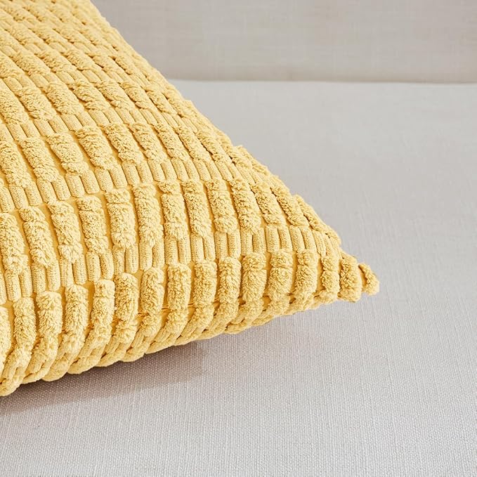 Fancy Homi 4 Packs Yellow Spring Decorative Throw Pillow Covers 18x18 Inch - Image 4