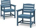 SERWALL Patio Dining Chair Set of 2, All Weather HDPE Outdoor Dining Chair by SERWALL