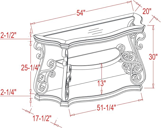 54'' Dark Brown Retro Wooden Sofa Table - Image 2