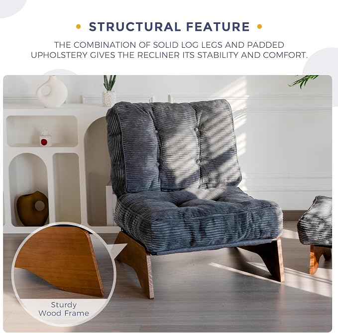 MAXYOYO Accent Chair with Ottoman Adjustable Backrest, Tufted Living Room Chair - Image 6