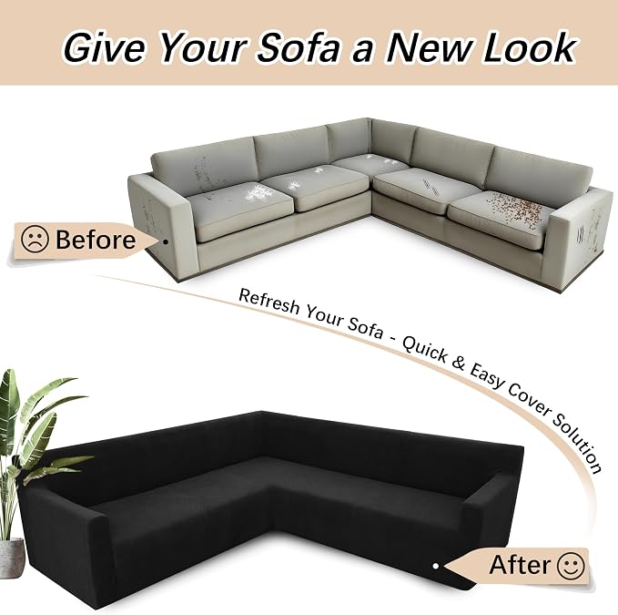 Arfntevss Stretch Sectional Couch Covers L Shaped Corner Sectional Sofa Cover - Image 6