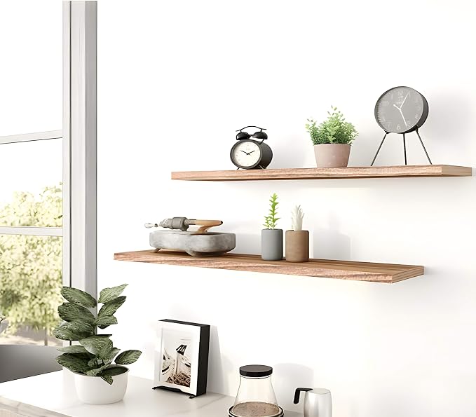 YYWUOJJ Wood Floating Shelves for Wall, Rustic Wall Shelves for Bedroom - Image 7