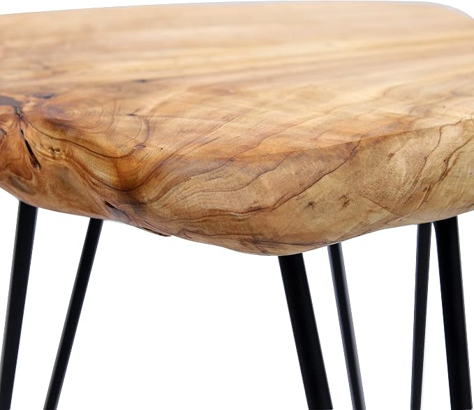Greenage Cedar Roots Live Edge Side Table 12" x 13.5" x 17.4" Height Natural - Image 4