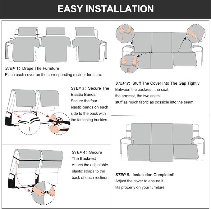 Genina Waterproof Recliner Cover - Image 4