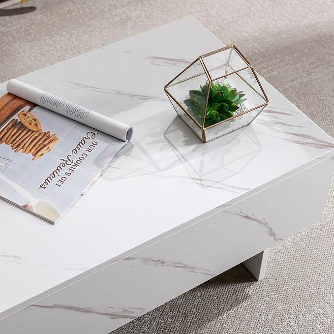 COSVALVE 41" Marble White Cool Coffee Table - Image 5