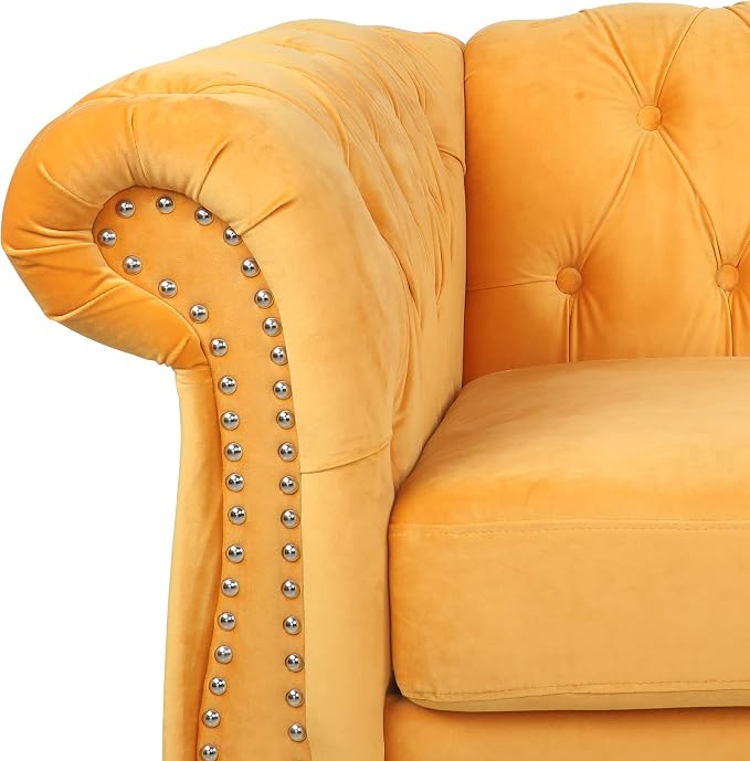 AVZEAR 3 seat Sofa, Velvet Sofa Living Room Large Sofa Modern Chesterfield - Image 7
