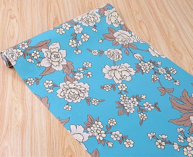 Vintage Floral Self Adhesive Wall Paper Shelf Liner Funitures Dresser Drawer - Image 6