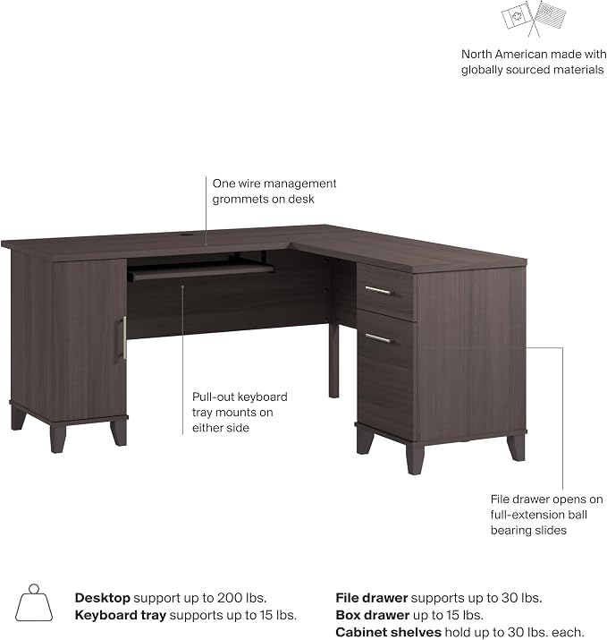 Bush Furniture 60-inch L Shaped Desk - Image 8