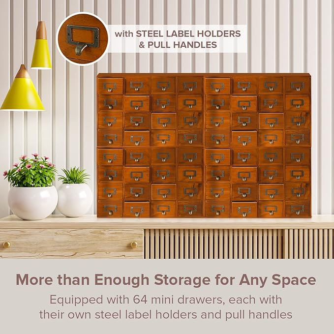 Huge Modular Stackable Against Wall 64-Drawer Apothecary Curio Cabinet Vintage - Image 3