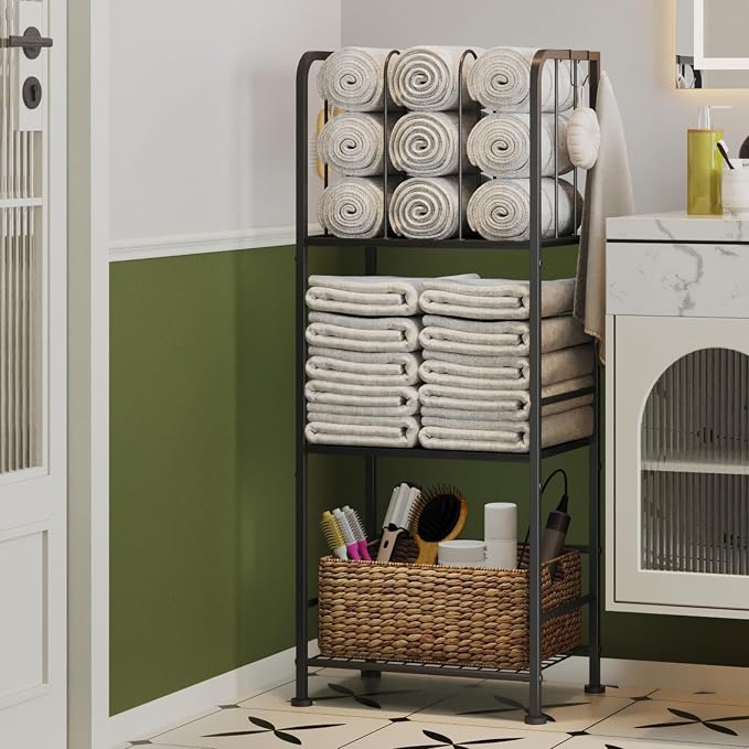 Towel Racks for Bathroom 3-Tier, Durable Metal Towel Rack Stand, Pool Items by Unknown