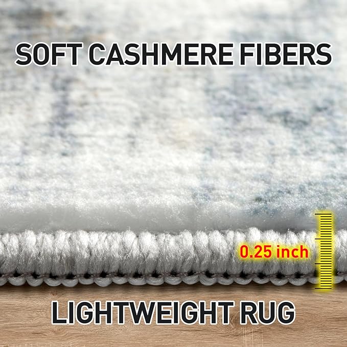 2'6''x8' Runner Rugs Washable Rug: Modern Abstract Hallway Runner Rug Indoor - Image 6
