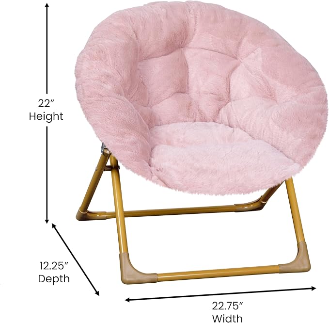 Flash Furniture Gwen Kids Cozy Mini Folding Saucer Chair - Image 3