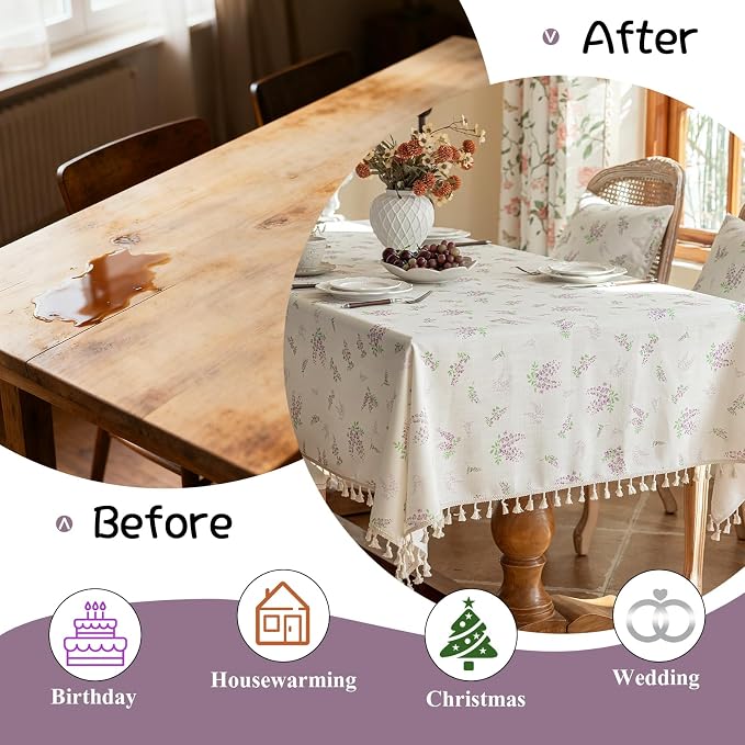 VClife Tablecloth Linen Texture Tablecloth - Image 7