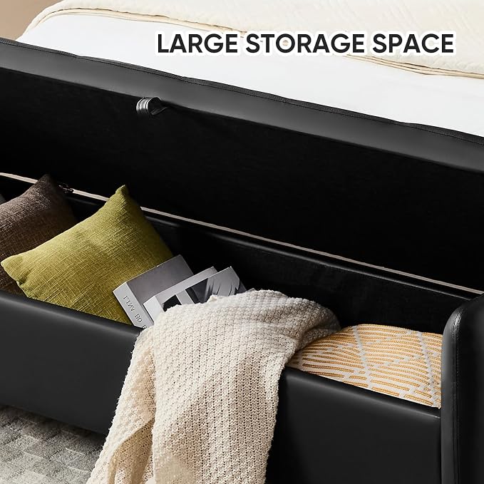 65" End of Bed Storage Bench, Modern Storage Benches - Image 4