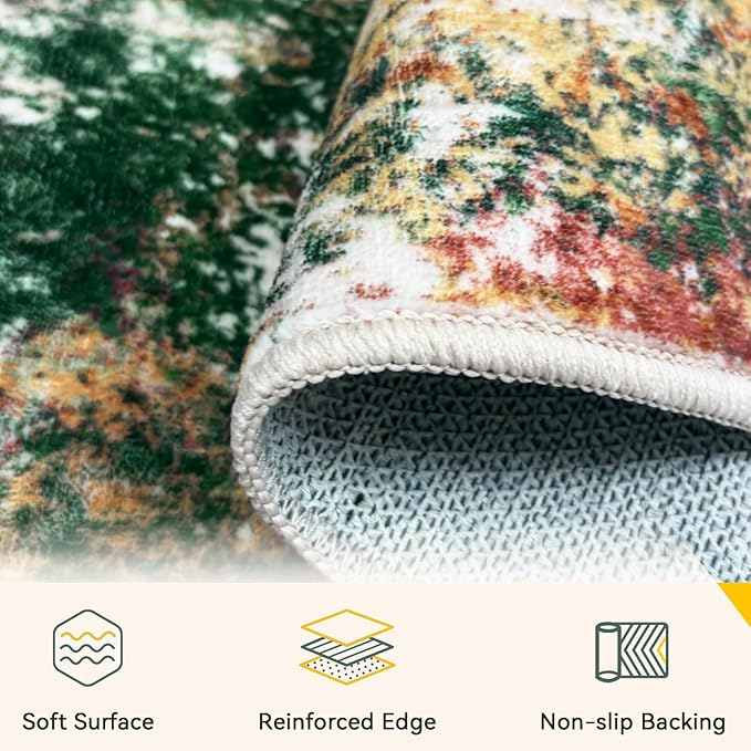 Washable Area Rugs 6'x9' Non-Slip Modern Abstract Soft - Image 4