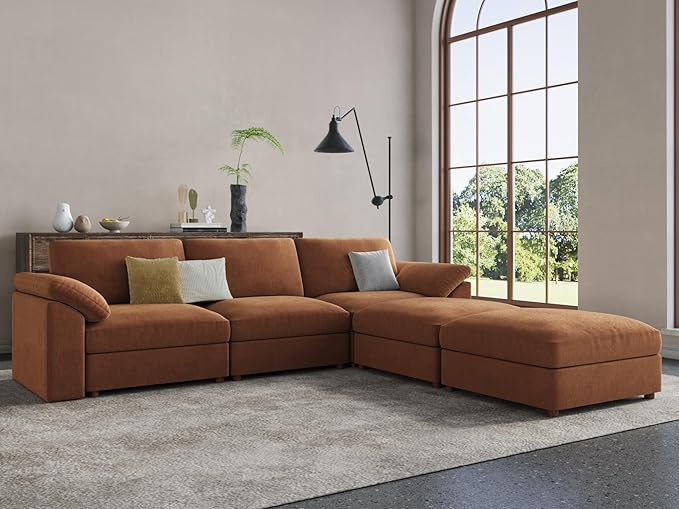 EASE MOOSE Modular Sectional Couch, Oversized Deep Seat U Shape Sectional Couch - Image 5