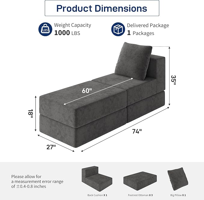Living&Giving Cloud Sectional Couch - Image 2