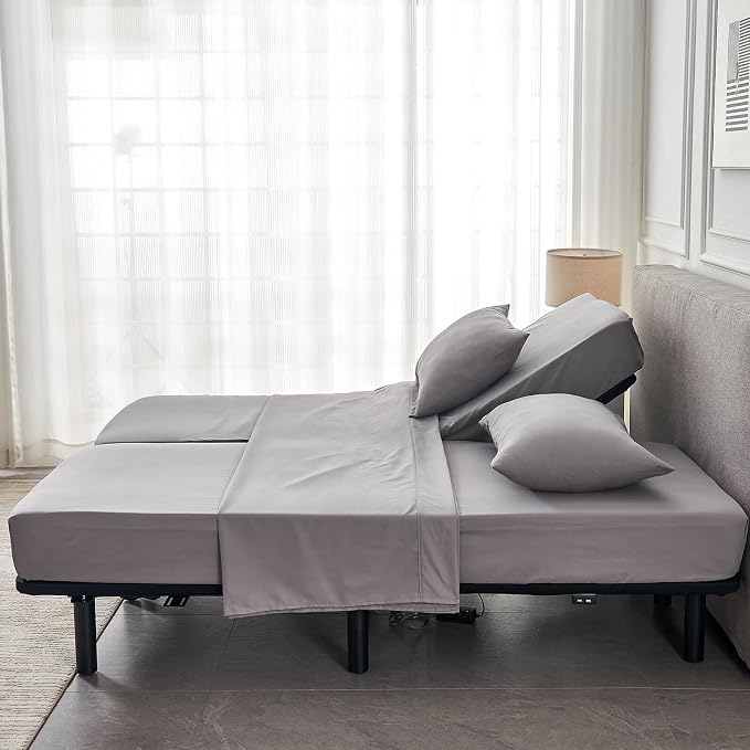 Kingnex Split Queen Sheets for Adjustable Bed Soft 1800 Microfiber 5 Pieces - Image 2
