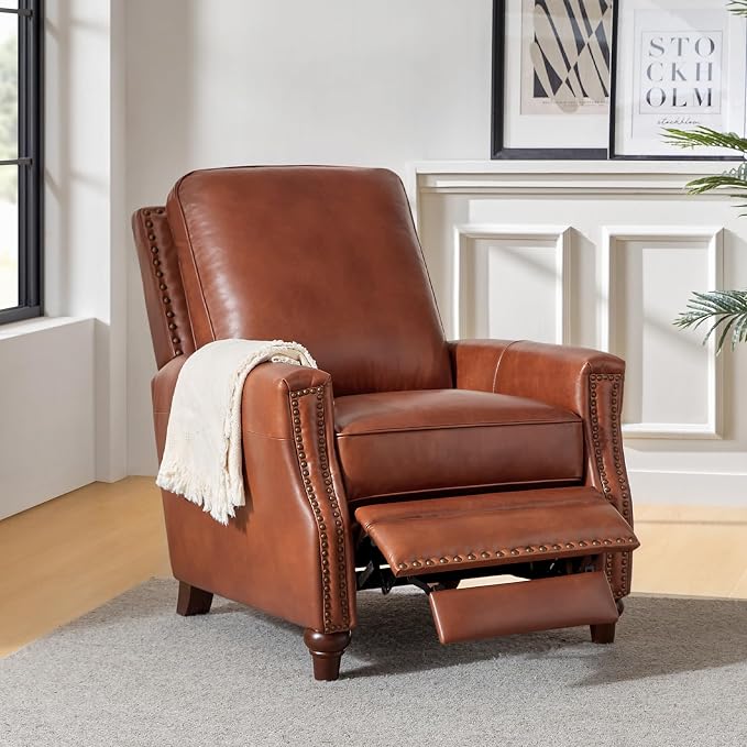 HULALA HOME Genuine Leather Manual Recliner Chairs Set of 2 - Image 7