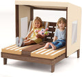 HONEY JOY Kids Chaise Lounge Chair Outdoor, Toddler Wood Double Pool Lounger by HONEYJOY