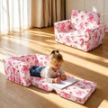 Kids Couch, 2-in-1 Kids Fold Out Couch, Convertible Sofa to Lounger by Beavtaens