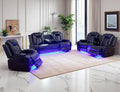 Power Recliner Sofa Set, Breathing Leather Reclining Sofa Set, Recliner Couch by LYfurniture
