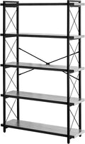 HCHQHS Bookshelf, 5-Tier Industrial Bookcase, Rustic Open Book Shelf, by HCHQHS