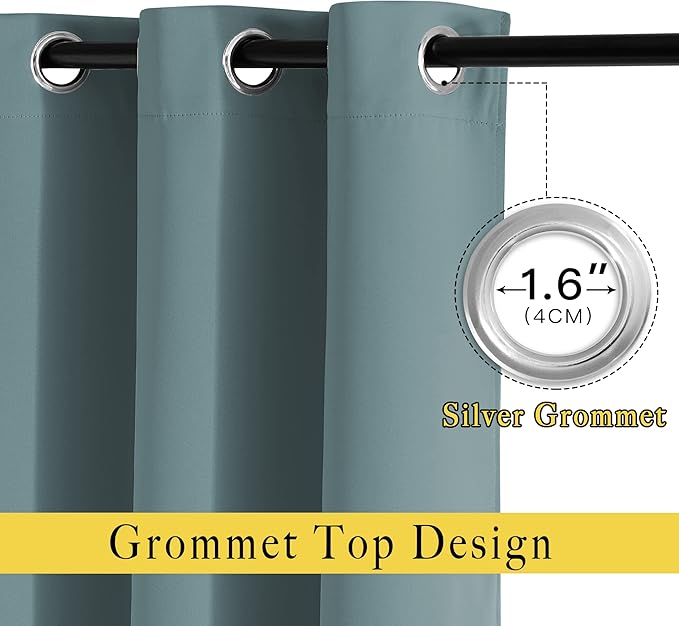 NICETOWN Blackout Living Room Curtains Extra Wide, Triple Weave Grommet Top - Image 2