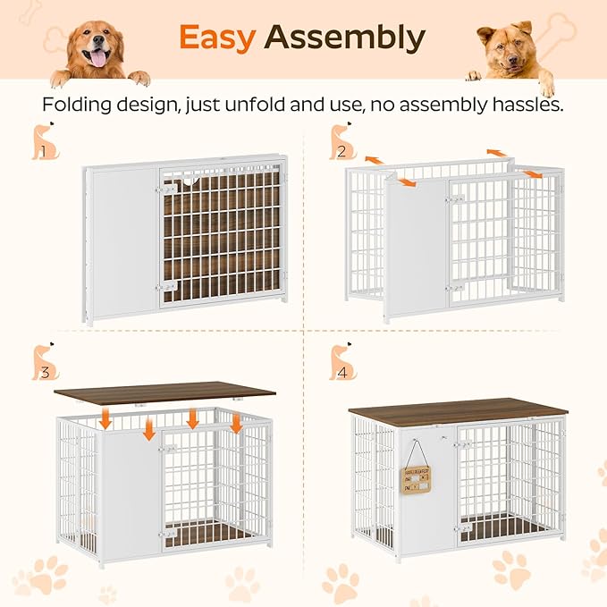 YATINEY Foldable Dog Crate Furniture, Dog Crate - Image 2
